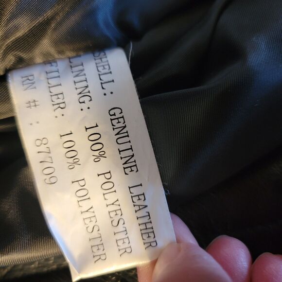 Vintage Ohio State Buckeyes Leather Bomber Jacket Coat Big Logo Patchwork Sz L - Picture 6 of 9